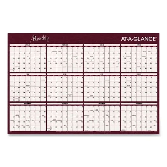 Reversible Horizontal Erasable Wall Planner, 48 x 32, Assorted Sheet Colors, 12-Month (Jan to Dec): 2026 image {5}