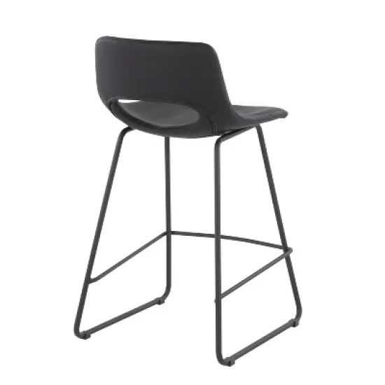 Set of 2 Robbi Steel/Faux Leather Counter Height Barstools - LumiSource image {3}