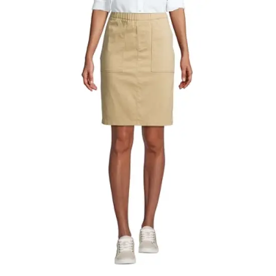 Lands' End Women's Mid Rise Elastic Waist Pull On Knockabout Chino Skort image {3}
