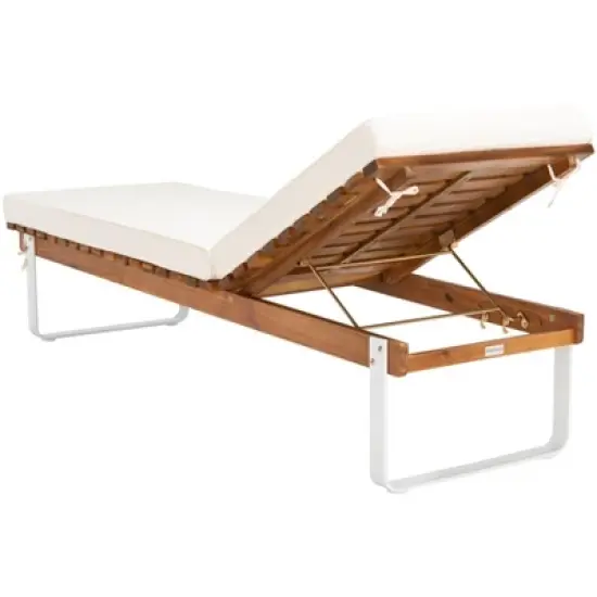 Nuca Sunlounger - Outdoor - PAT7084 - Natural/White -Safavieh image {6}
