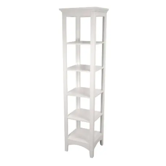 Madison Linen Tower with Five Open Shelves White - Teamson Home image {1}