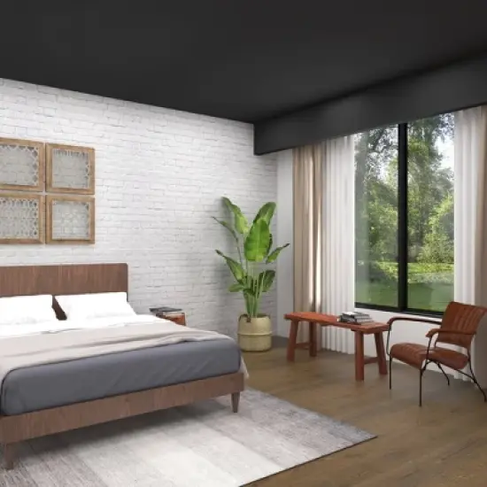 Mahogany Wood Bench Brown - Olivia & May image {6}