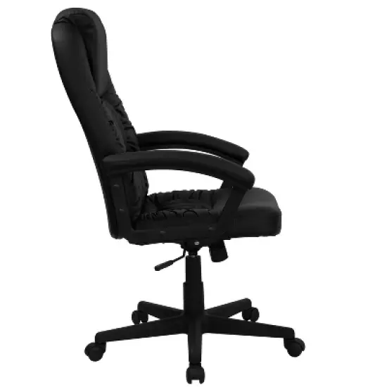 Flash Furniture Hansel High Back Black LeatherSoft Executive Swivel Office Chair with Arms image {7}