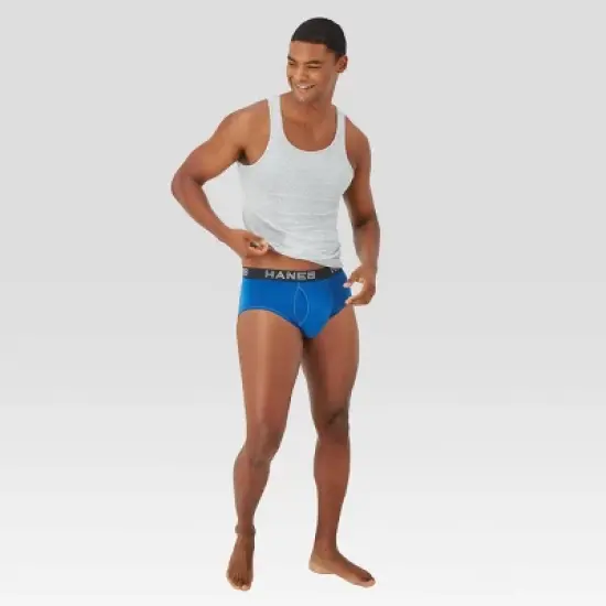 Hanes Premium Men's Briefs with Total Support Pouch 3pk - Gray/Blue/Black image {5}