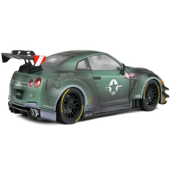 2022 Nissan GT-R (R35) RHD Liberty Walk 2.0 Body Kit "Army Fighter" "Competition" Series 1/18 Diecast Model Car by Solido image {4}
