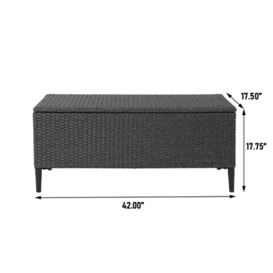 WELLFOR 37 gal Rattan Deck Box Gray image {9}