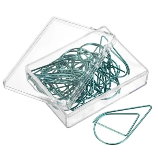 Unique Bargains Drop-Shaped Metal Prevent Tearing Pages Home Office Paper Clip 60 Pcs image {5}