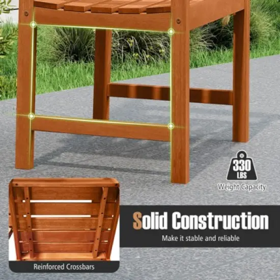 Costway Patio Chairs Set of 2/4 with Inclined Backrests and Slatted Seats for Deck image {6}