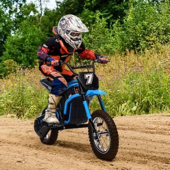 24V Kids Electric Dirt Bike, 350W Motor Ride On Motorcycle for Boys & Girls Ages 8-14, 3 Speed, 13.7 Miles Long Range, Shock Absorption image {7}