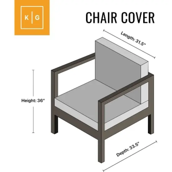 KHOMO GEAR Patio Chair Cover &ndash; Premium Heavy-Duty Outdoor Furniture Cover for All-Weather Protection &ndash; Waterproof, Durable - Grey image {2}