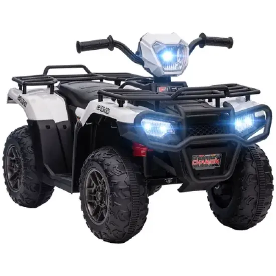 Aosom 12V Kids ATV Battery-Operated with AUX Port & USB, Kids 4 Wheeler with Tough Wear-Resistant Tread, Electric Four Wheeler Kids Ride on Car image {9}