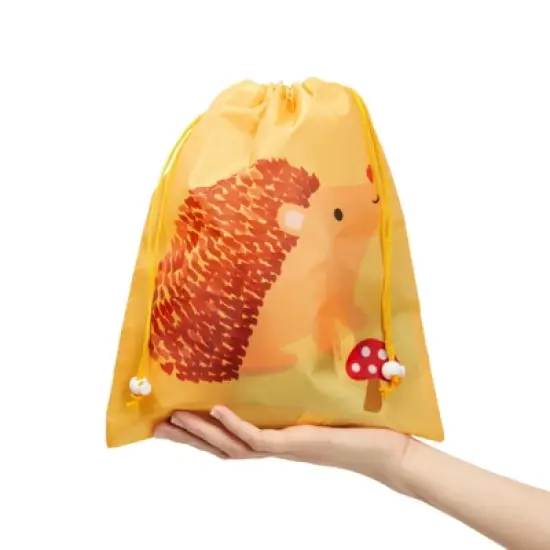 Blue Panda 15 Pack Large Drawstring Animal Themed Party Favor Bags for Kids Birthday, 5 Designs (10 x 12 In) image {2}