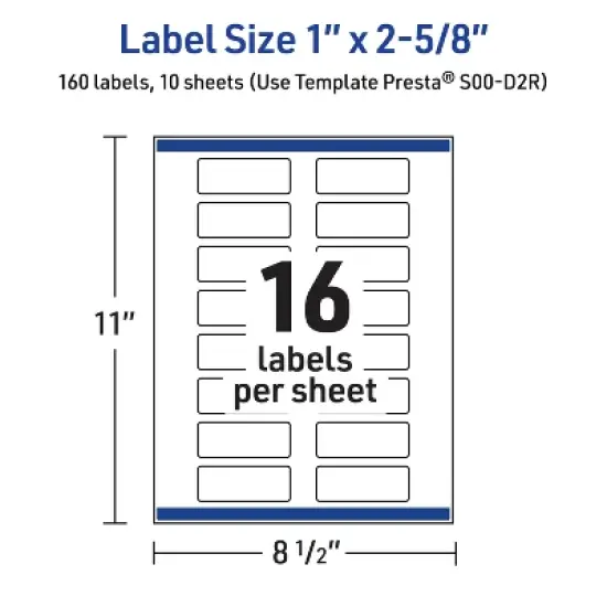 Avery Labels, 1" x 2-5/8", Glossy White, Green Florals w/ Gold Dots, 160ct image {4}
