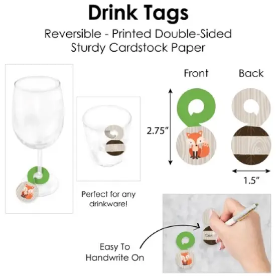 Big Dot of Happiness Woodland Creatures - Baby Shower or Birthday Party Paper Charger and Table Decorations - Chargerific Kit - Place Setting for 8 image {4}