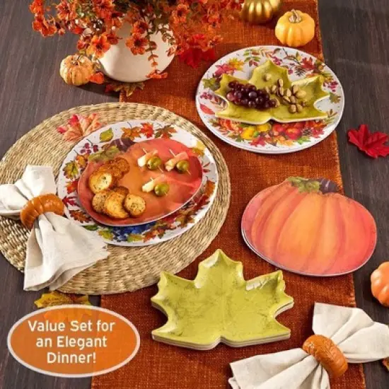 The Lakeside Collection Set of 4 Appetizer Plates - Fall Leaves image {2}