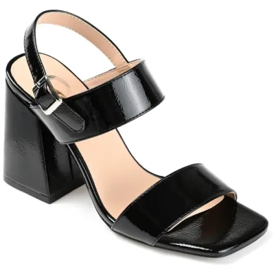 Journee Collection Womens Adras Open Square Toe Block Heel Sandals image {9}
