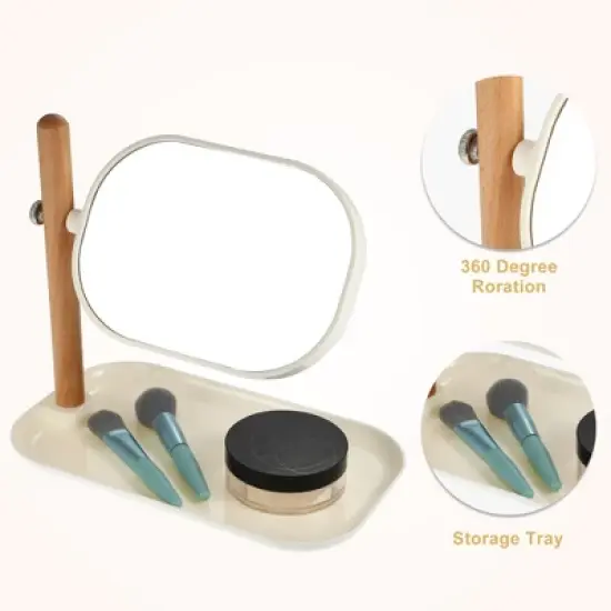 Unique Bargains Rotatable 1X/3X Magnifying Cosmetic Makeup Mirror 1 Pc image {2}
