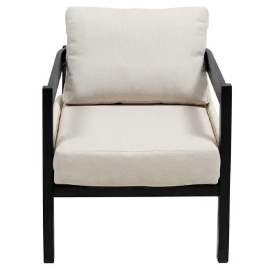 4-Piece Patio Set Outdoor Sofa Set with 1 Table, 1 Loveseat and 2 Single Chairs, Beige/Gray/Dark Blue-ModernLuxe image {9}