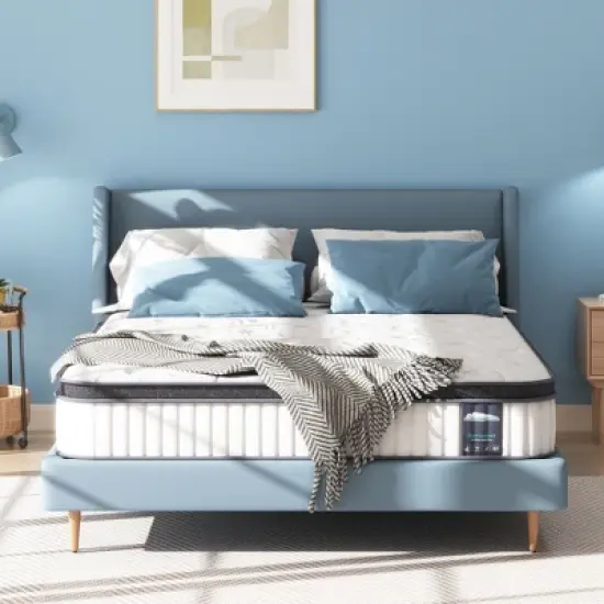 Serweet 12" Spring & Memory Foam Hybrid Mattress- Compatible with Platform Bed, Box Spring, or Slat Base image {8}