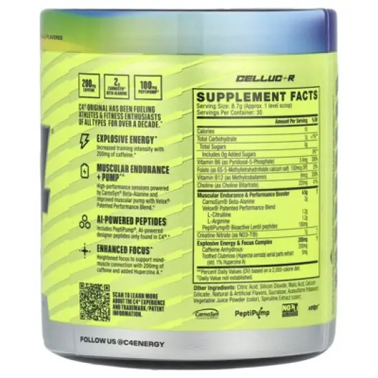 C4 / Cellucor C4&reg; Original, Pre-Workout, Rainbow Blast, 9.2 oz (261 g) image {2}