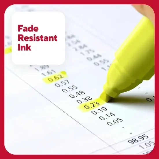 TRU RED Pocket Highlighter with Grip Chisel Tip Yellow Dozen TR54580 image {6}