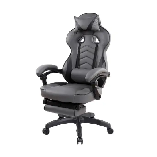 Ridstar Electro Racing Style Fully Reclining Office Chair with Footrest-Grey image {6}
