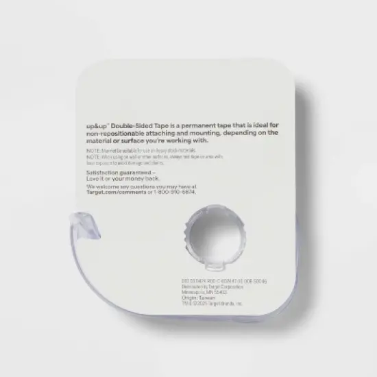 Double-Sided Tape - up&up&trade;: Clear Plastic, 450" Length, 0.50" Width, Art & Office Use image {2}