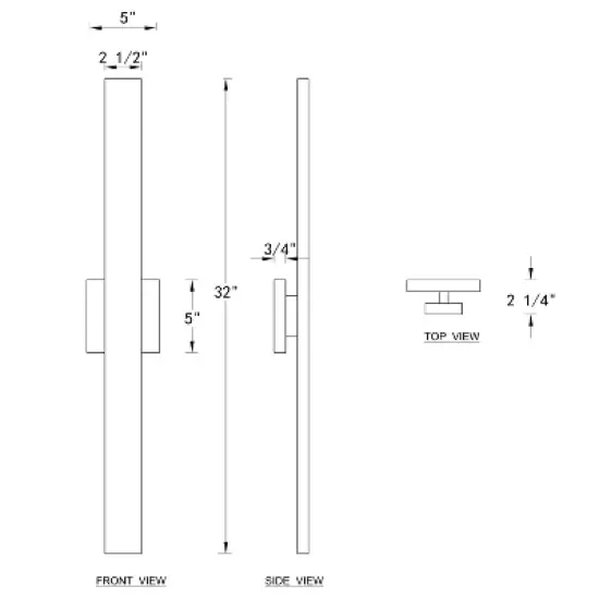 C Cattleya 32in Outdoor Wall Light Integrated LED Wall Sconce with Matte Black Finish image {6}