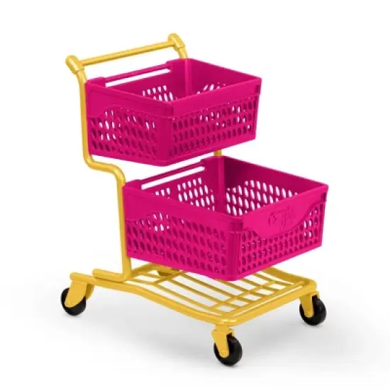 Our Generation Grocery Day Shopping Cart Pink & Yellow Accessory Set for 18" Dolls image {6}