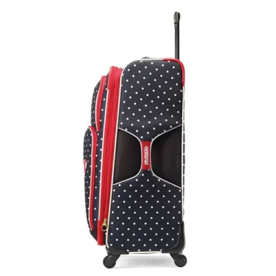 American Tourister Minnie Mouse Bow Softside Large Checked Spinner Suitcase - Red image {1}