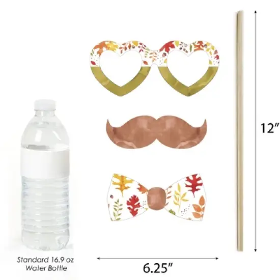 Big Dot of Happiness Fall Foliage Bride - Autumn Leaves Bridal Shower and Wedding Party Photo Booth Props Kit - 20 Count image {4}