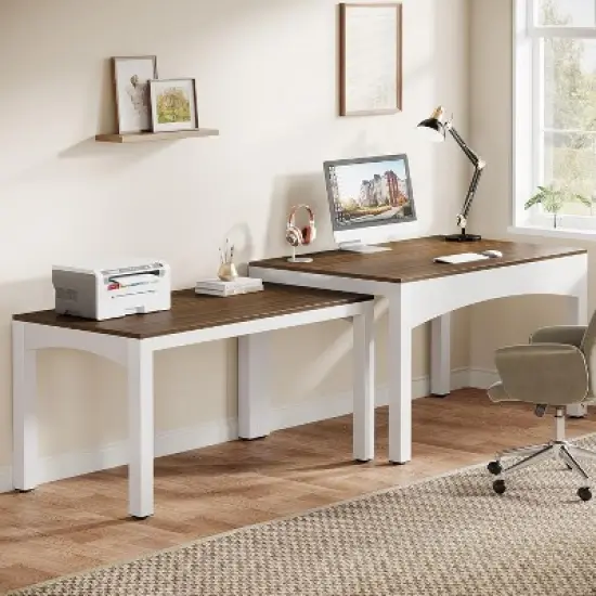 Tribesigns 94.48" Extendable Home Office Desk image {7}