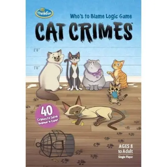 Cat Crimes Card Game: ThinkFun Board & Creative Play, 1-2 Hour Session, Includes Game Pieces & Board image {8}