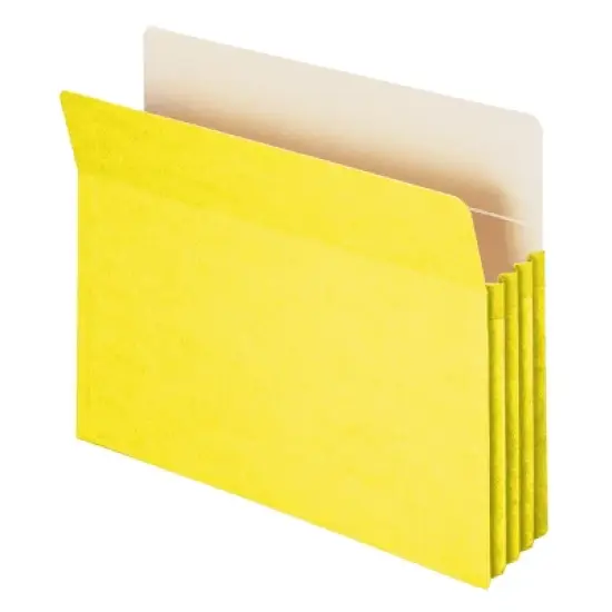 Smead File Pocket, Straight-Cut Tab, 3-1/2" Expansion, Letter Size, Yellow, 25 per Box (73233) image {9}