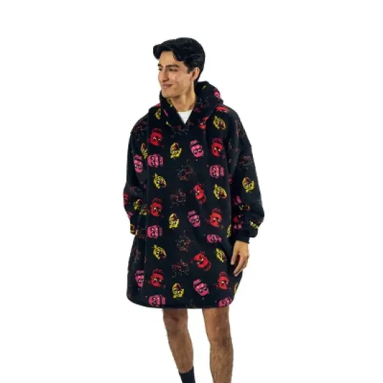Five Nights At Freddy's Neon Character Heads Oversized Wearbable Hooded Blanket-OSFA image {4}