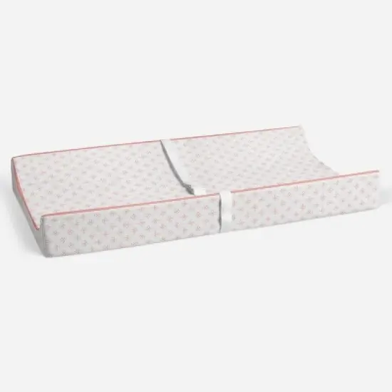 Bacati - Petals Quilted Muslin Changing Pad Cover Coral image {3}