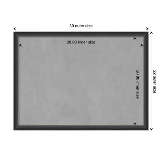 30"x22" Framed Magnetic Board Black - Amanti Art image {9}