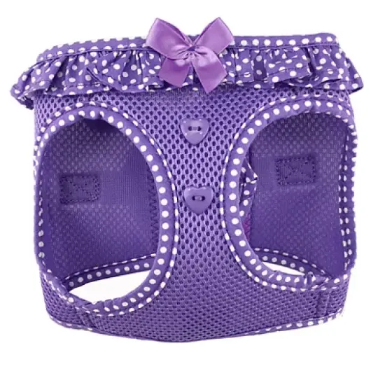 Doggie Design American River Choke Free Dog Polka Dot Ruffle Harness-Paisley Purple image {6}
