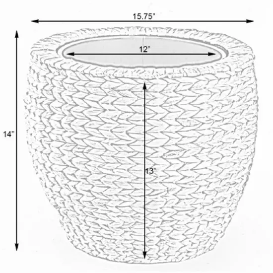 Vintiquewise Round Floor Planter with Metal Pot image {5}