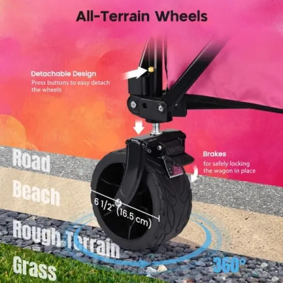 Byootique 225L Large Capacity Folding Wagon Collapsible Cart for Camping image {5}