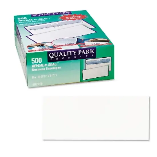 Quality Park Reveal N Seal Business Envelope #10 4 1/8 x 9 1/2 White 500/Box 67218 image {2}