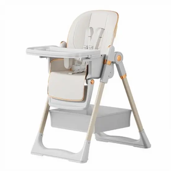 Dronkon Adjustable Baby High Chair 0-6 Years, White image {6}