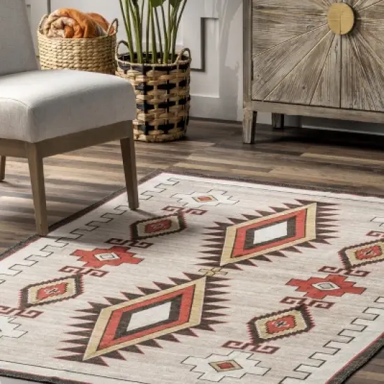 nuLOOM Elora Southwestern Machine Washable Area Rug image {8}