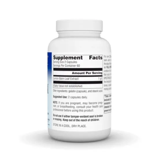 Full Spectrum Lemon Balm by Planetary Herbals  -  120 Capsule image {1}