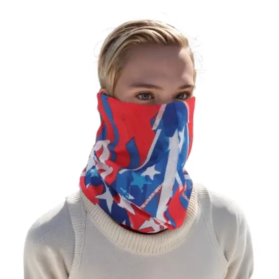 Unique Bargains Sunscreen Stars Pattern Face Scarf Mask Red Blue 1 Pc image {5}