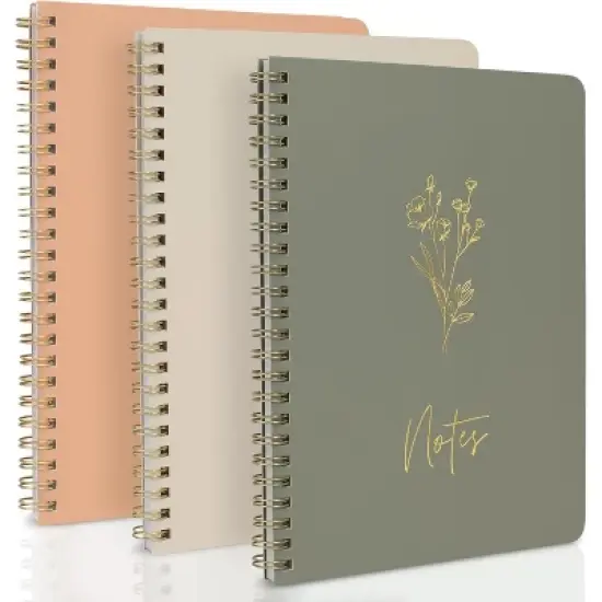 Aesthetic Spiral Notebook Set of 3 For Women - Cute College Ruled Journals For Bible Journaling And More image {7}
