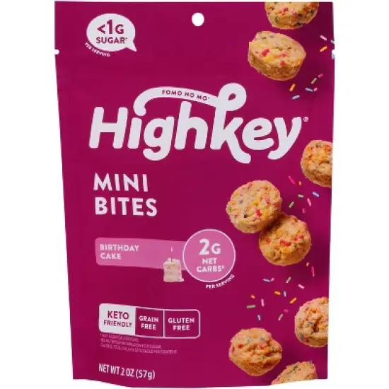 HighKey Mini Treats Birthday Cake Keto  - 2 oz (Case of 6) image {1}