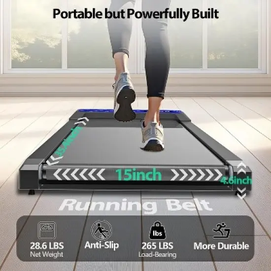 MAICIFI Walking Pad Treadmill, Under Desk Treadmills with Incline for Home Office,2.5 HP Portable Walking Machine, Remote Control, LED Display image {6}
