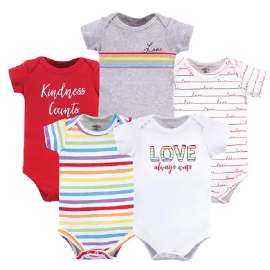 Little Treasure Cotton Bodysuits 5pk, Love Always Wins image {6}
