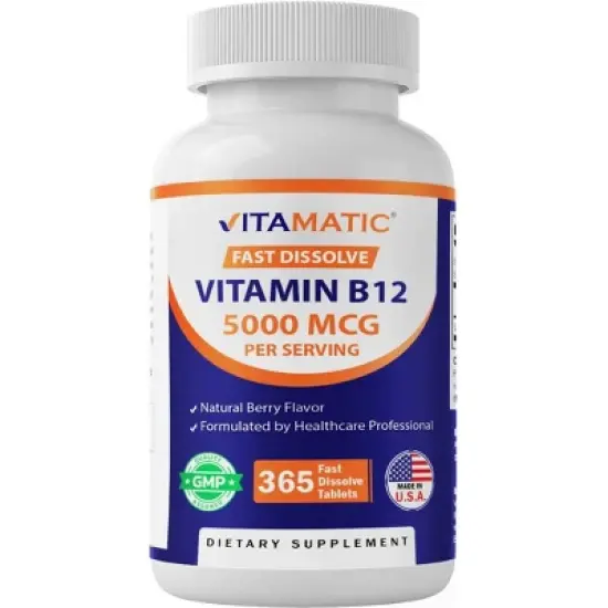 Vitamin B12 5000 mcg per Serving Fast Dissolve 365 Tablets image {9}